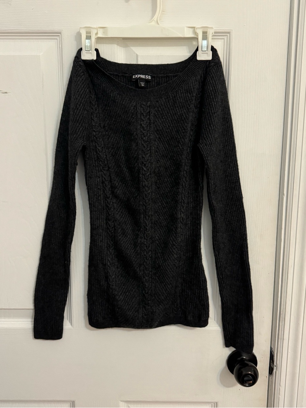 Express Black Vertical Cable Knit Women's Sweater Small